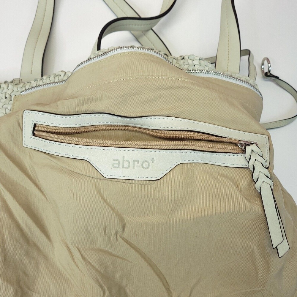 Abro Soft Leather Weave Bag Sage Green - Picture 8 of 10
